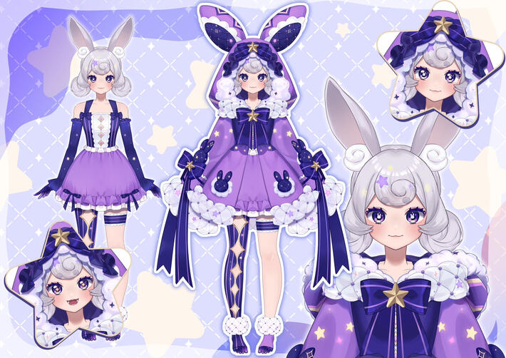 BwuniiVoyager Vtuber Model Sheet by @Ijenjel on Twitter